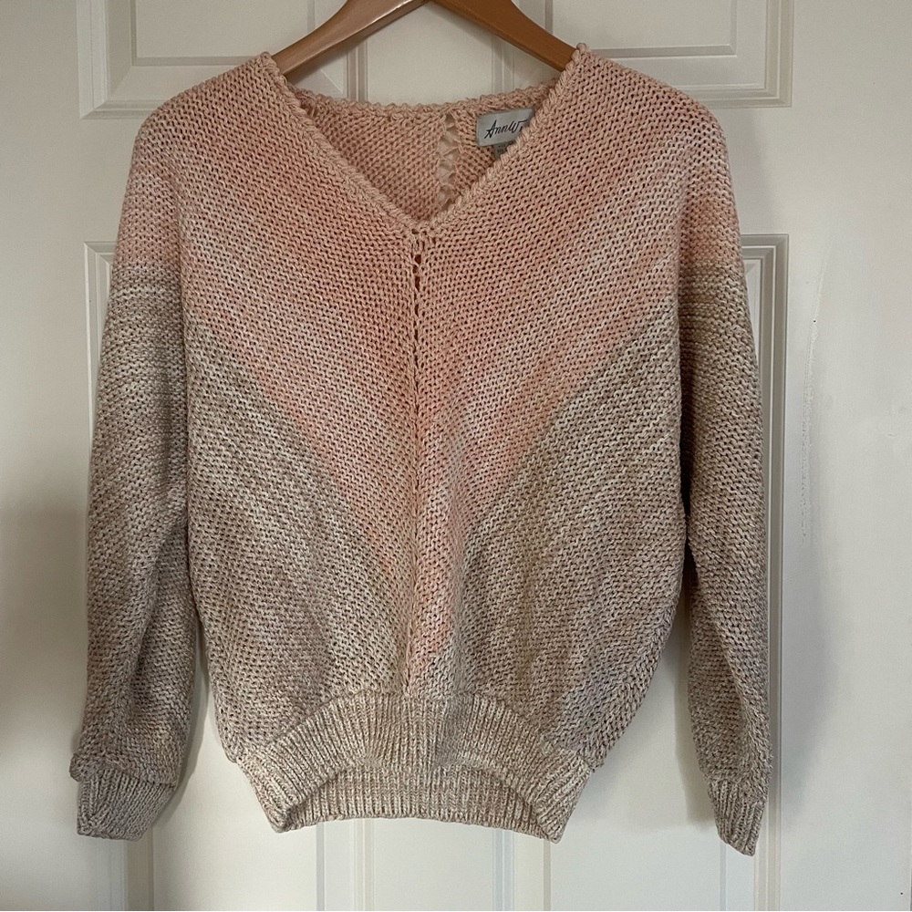 Ann Wi Vintage Monochromatic Raglan Arm Knit Sweater - Sz Med